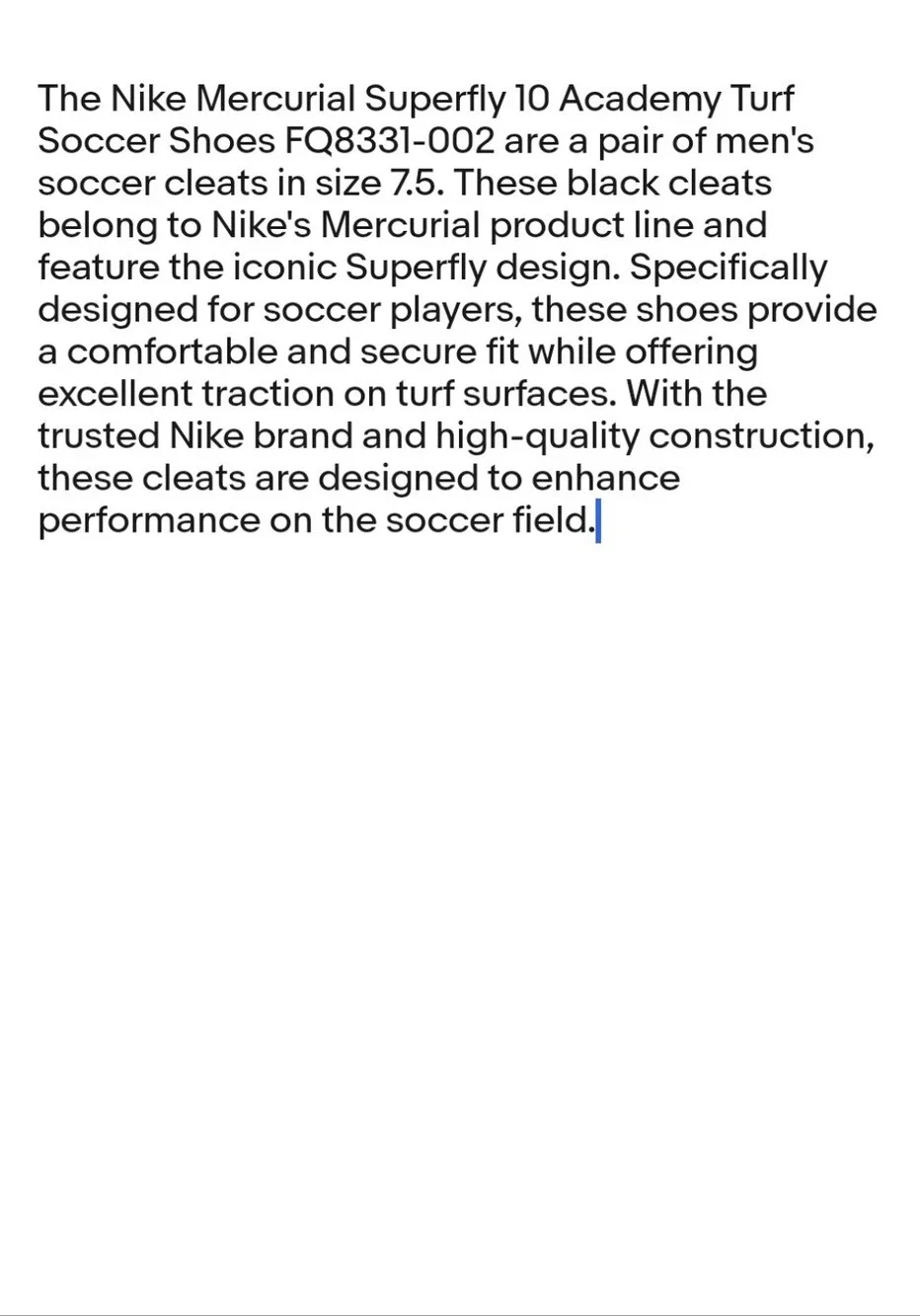 Nike Mercurial Superfly 10 Academy Turf Soccer Shoes FQ8331-002 Men’s Sz: 7.5